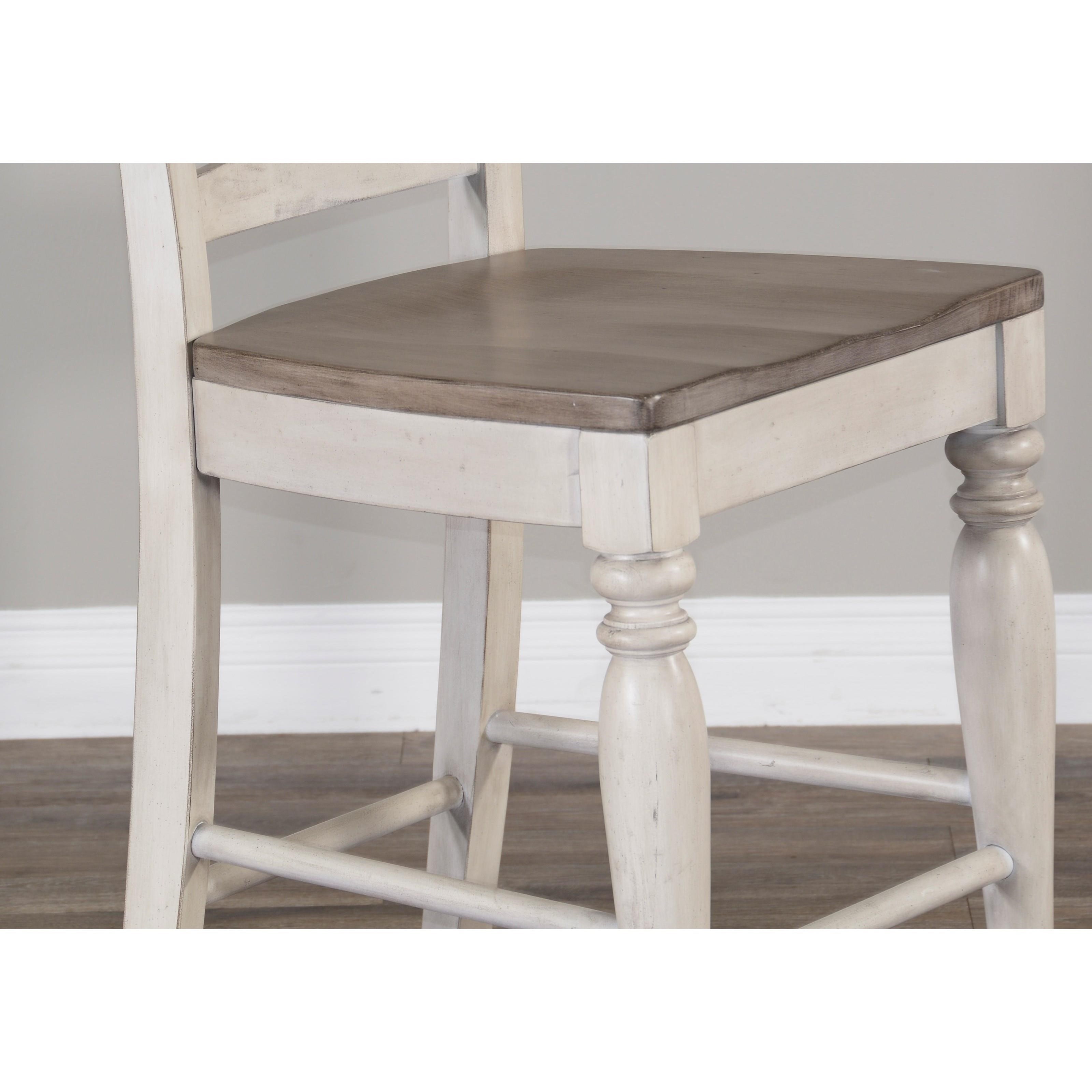 Sunny Designs Westwood Village Farmhouse Ladderback Counter Stool